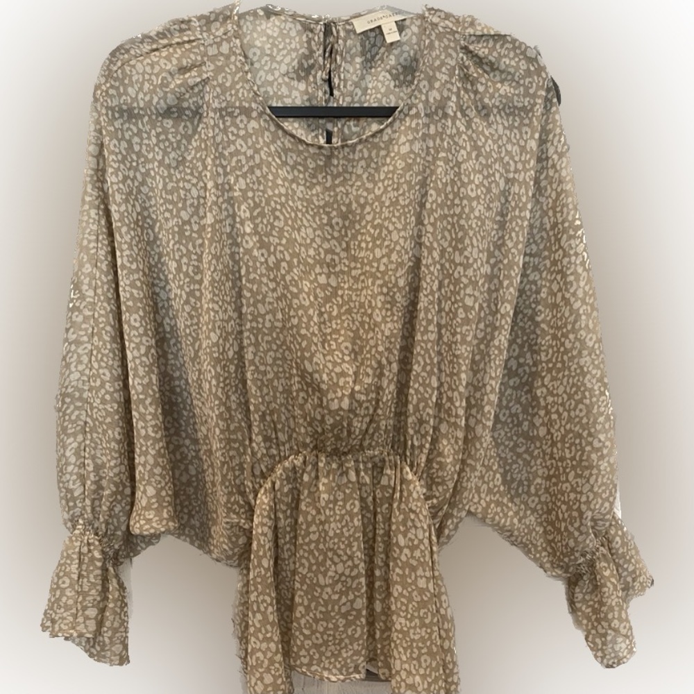 Grade & Gather black sheer long sleeves blouse (Medium)